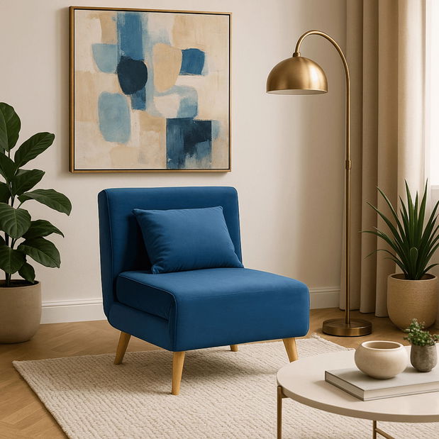 Rozkladacie kreslo Motecacleta 1 (námornícka modrá) 