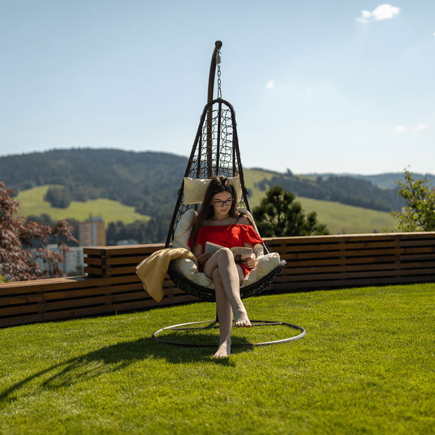 Viseća fotelja za ljuljanje Avalanche 2 NEW (smeđa + krem)