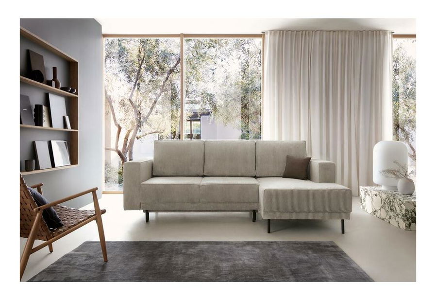 Sarokkanapé Rodriguez mini (J) (sötét bézs + fekete)