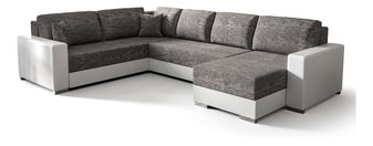 Rohová sedačka v tvare U Pearle 3 (biela + sivá) (L)