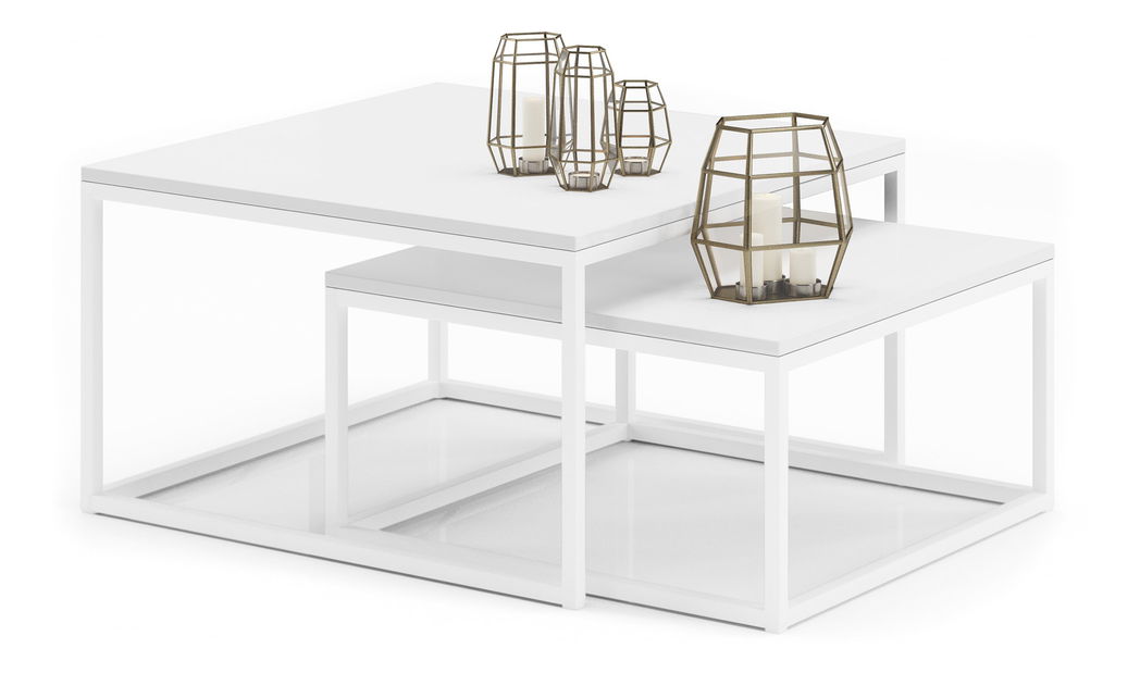 Set 2 kom. stolića za kavu Kamir (bijela + bijela)