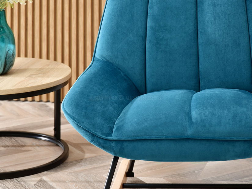 Fotel Bertie (türkiz + fekete bükk)