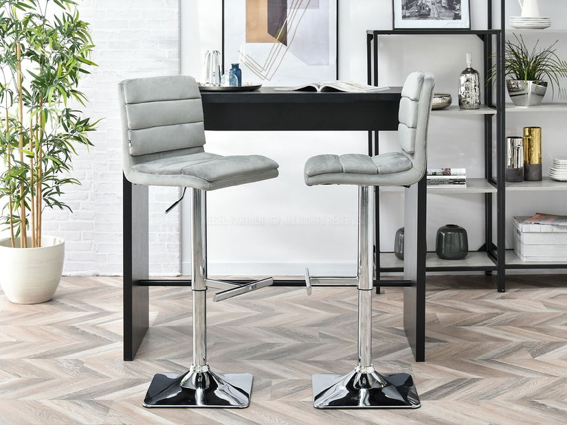 Scaun Hanoi (gri + crom)