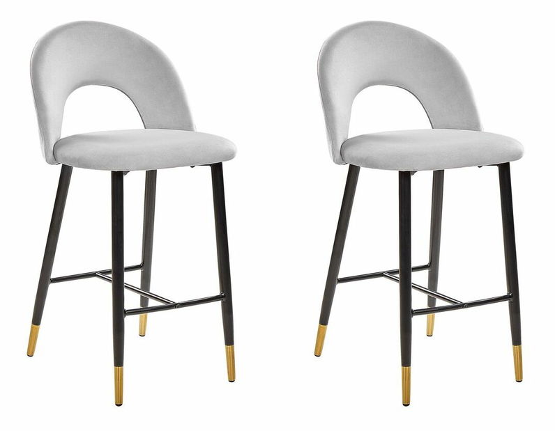 Set 2 ks. Barových stoličiek Filatto (sivá)