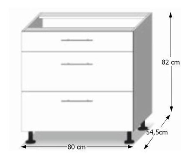 Dolná kuchynská skrinka D80 3 Lilouse