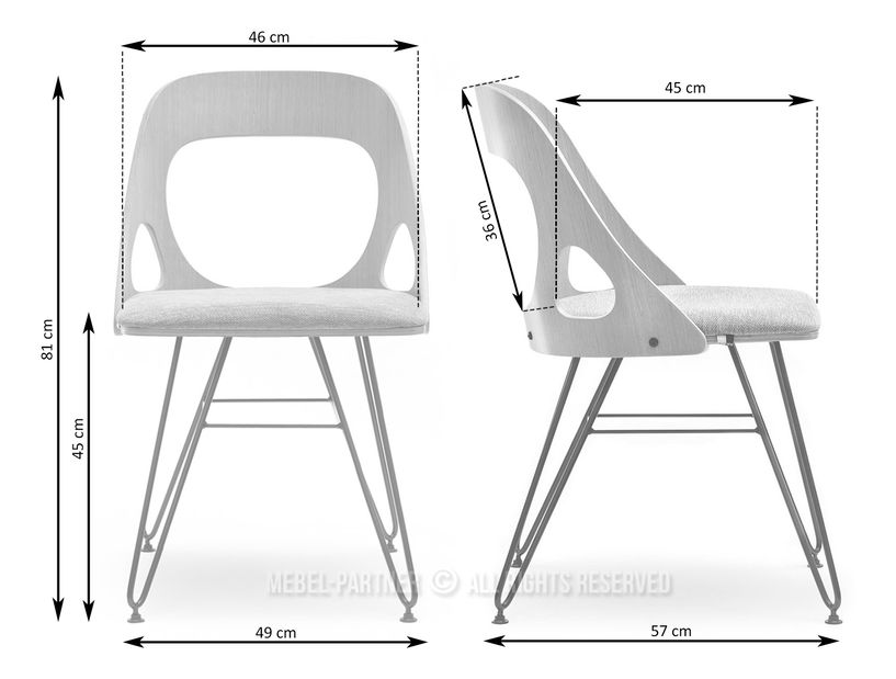 Stolica Alik (tamni orah + crna)