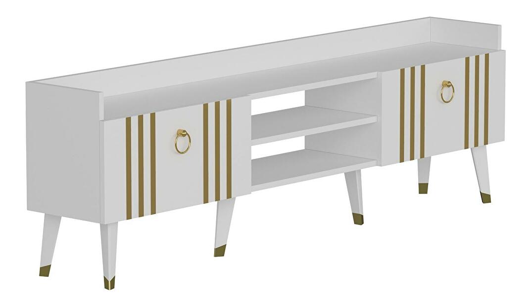 TV asztal/szekrény Netibo 1 (fehér + arany) 