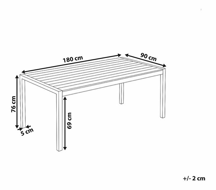 Záhradný stôl Valero (svetlé drevo) 
