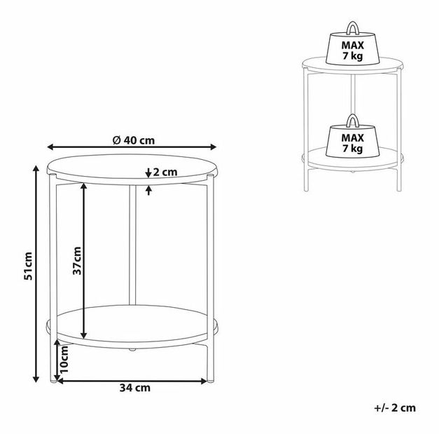 Príručný stolík Reimundo (biela) 