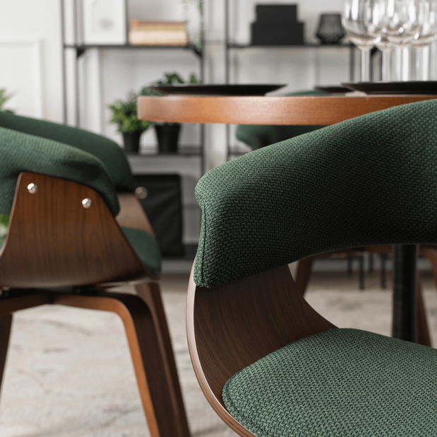 Étkezőszék Generosas 2 (sötétzöld + dió) 