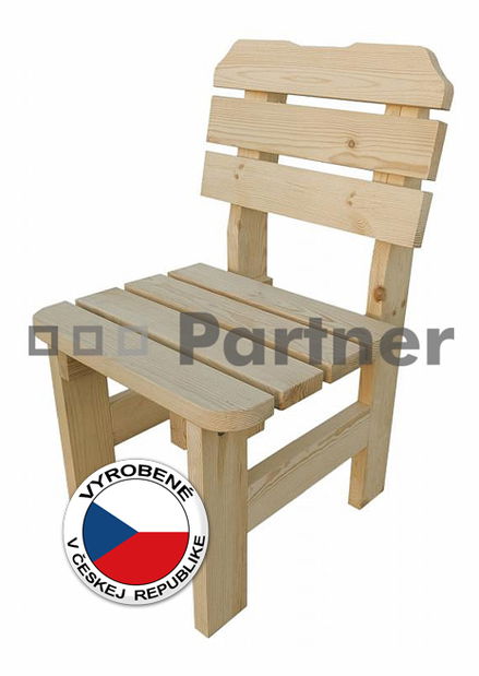 Záhradná stolička Borovica masív 02
