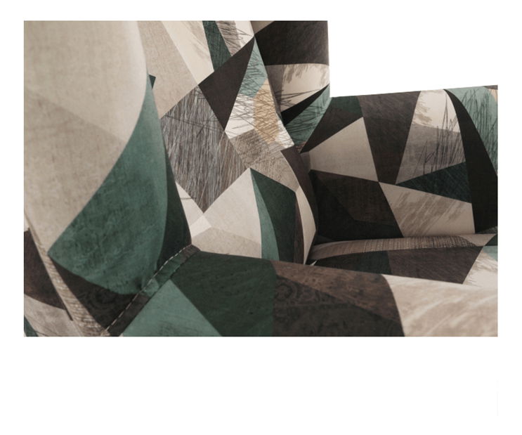 Fotelja s tabureom Aevo (smeđe zeleni uzorak)