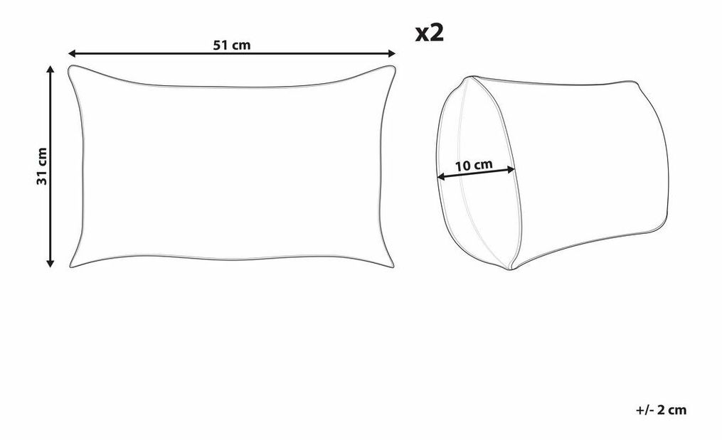 Sada 2 ozdobných vankúšov 30 x 50 cm Upad (viacfarebná)