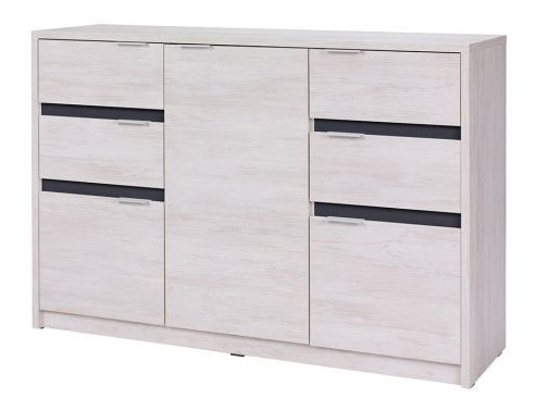 Komód Desayuno K3D4SZ (fehér tölgy + fényes grafit)