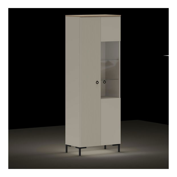 Vitrină Demandaron 1 (taupe + stejar silverjack) 