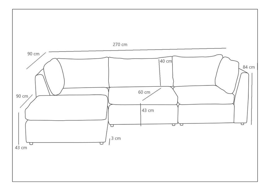 Colțar Mottonella 1 (gri deschis)