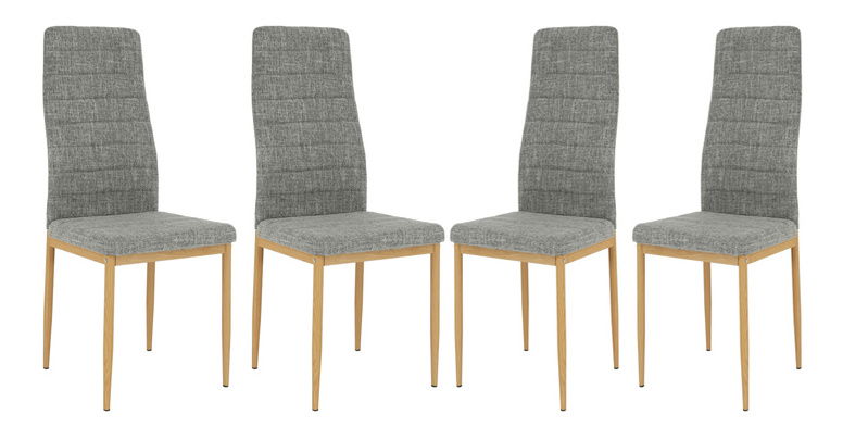 Set 4 ​ks. jedálenských stoličiek Collort nova (svetlosivá + buk) *bazár