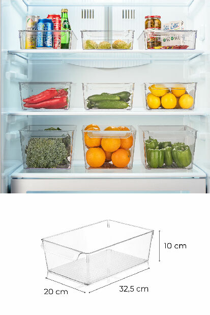 Organizator pentru frigider (3 buc.) Fresco 727 (transparent)