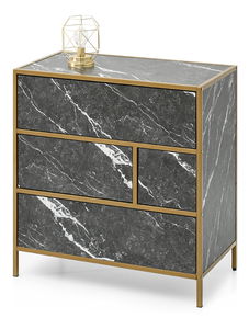 Comodă Soren Kom (marmură neagră + auriu)