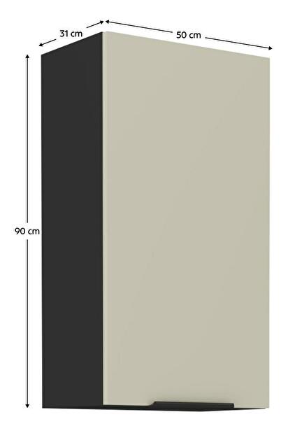 Horná kuchynská skrinka Arikona 50 G 90 1F (kašmír + čierna) 