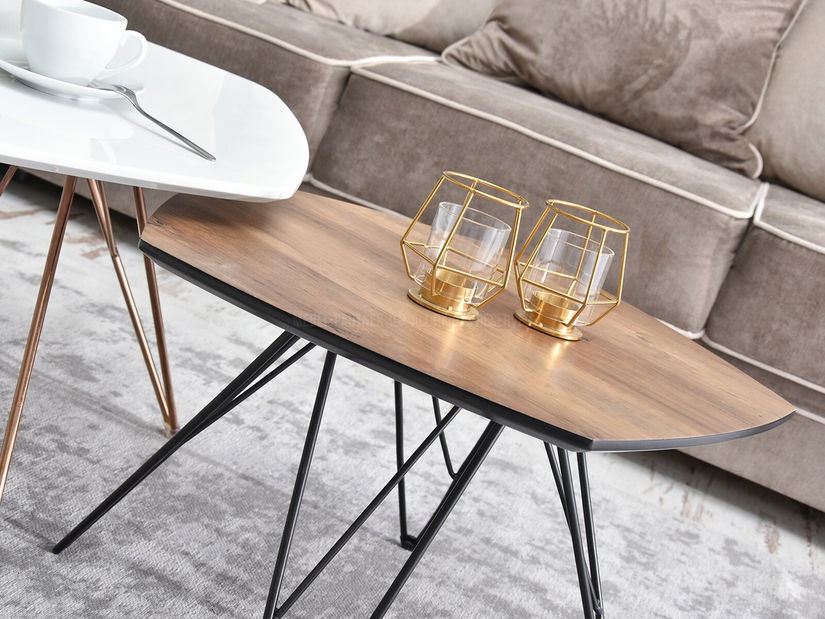 Konferenčný stolík Petal Zest Xl2(biela + čierna)