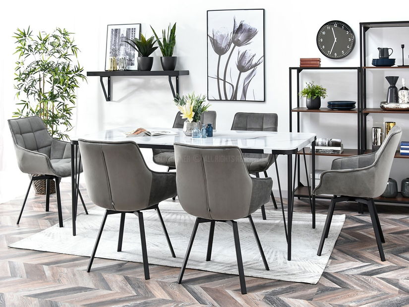 Stolička Aranbura (sivá + chrómová)