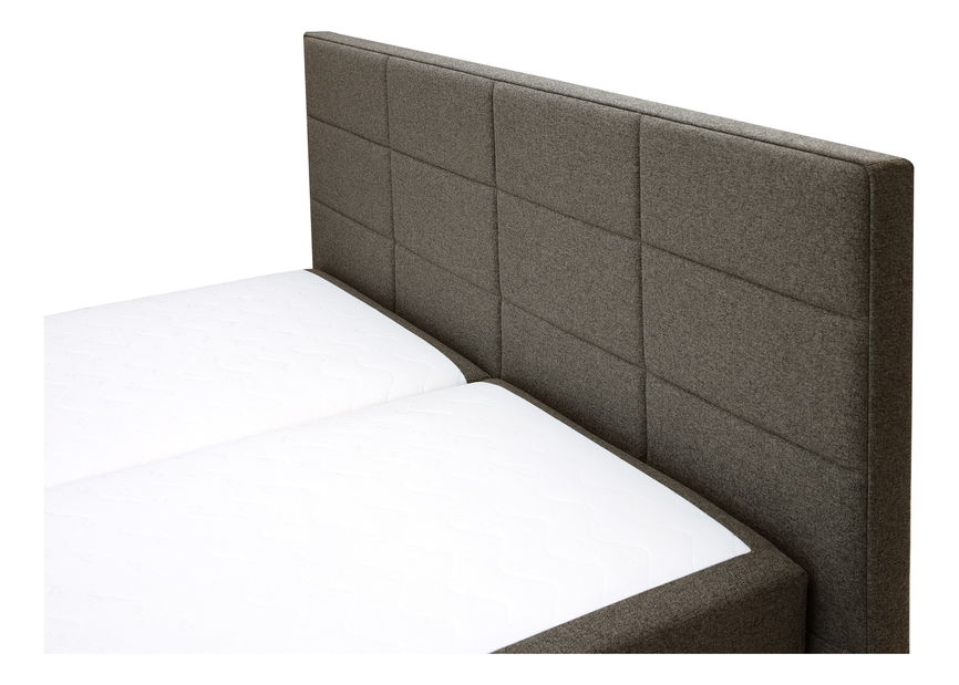 Manželská posteľ Boxspring 180 cm Fines Revenant (hnedá) (s roštom a matracom) (s úl. priestorom)