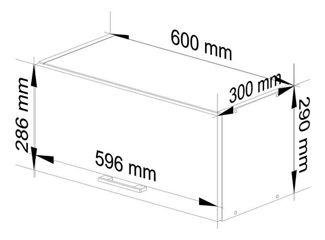 Felső konyhaszekrény Organo W 60 (fehér + fényes fekete)