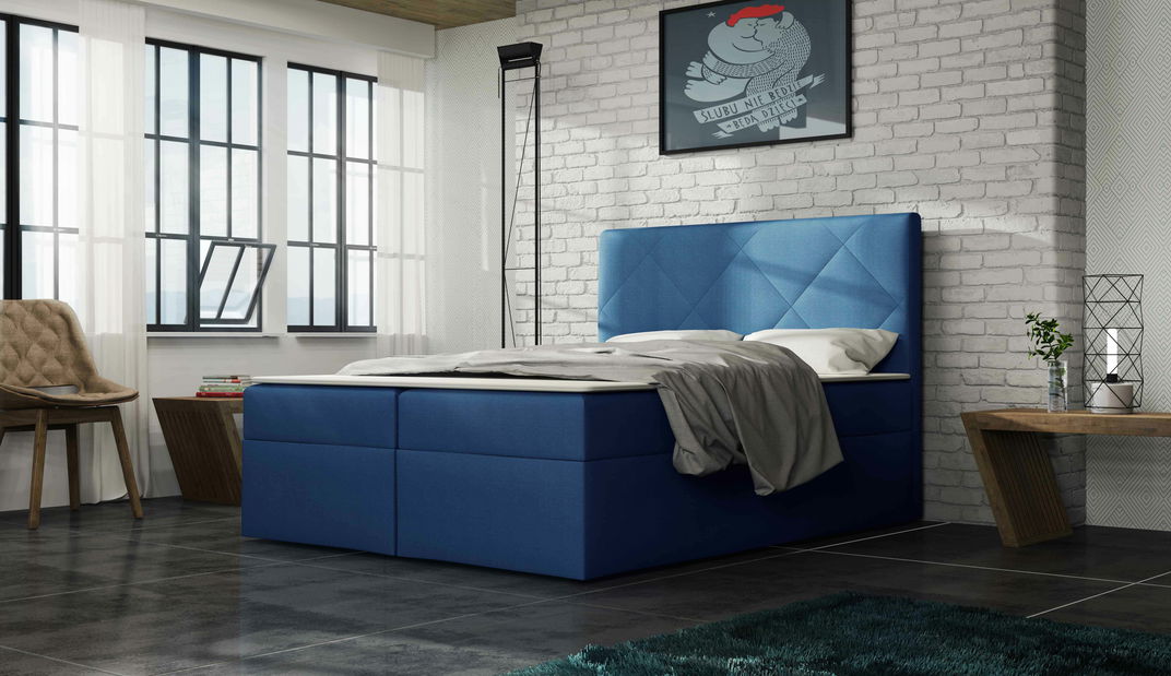 Pat matrimonial 140 cm Octavius (Alb) (cu saltea)