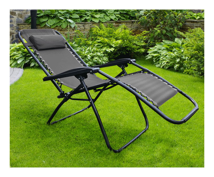 Záhradné polohovatelné kreslo Gerry (čierna)