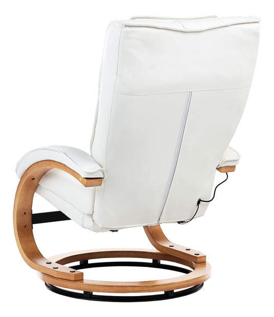 Masažna fotelja MAJENE (umjetna koža) (bež) (s tabureom)