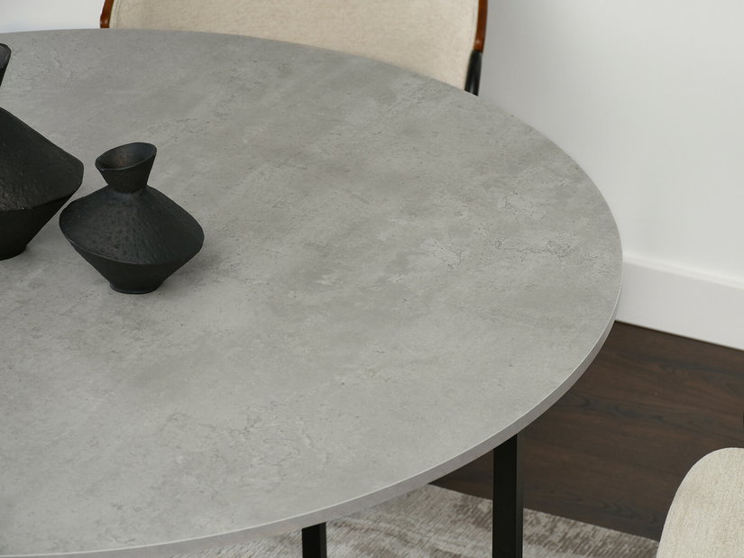 Masă de sufragerie Bird (beton + negru)