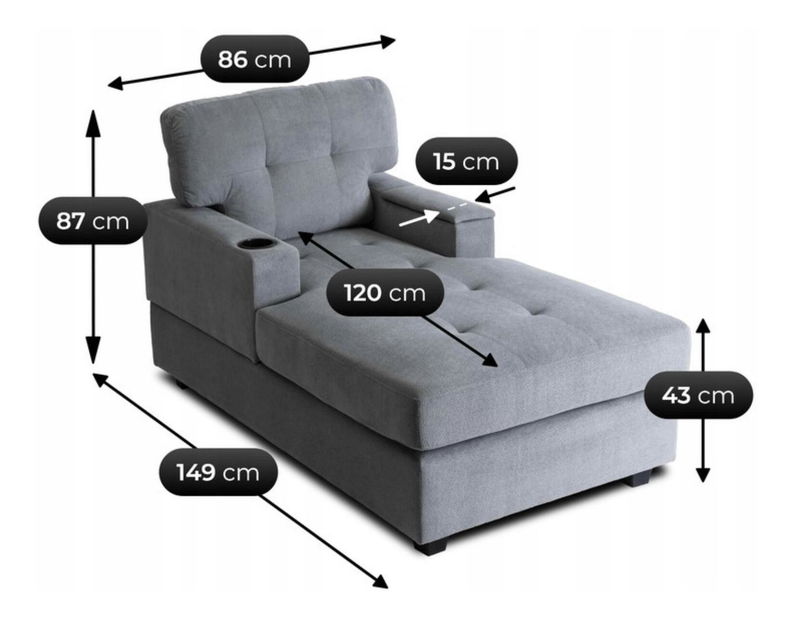 Fotoliu Nuevos (gri deschis) 