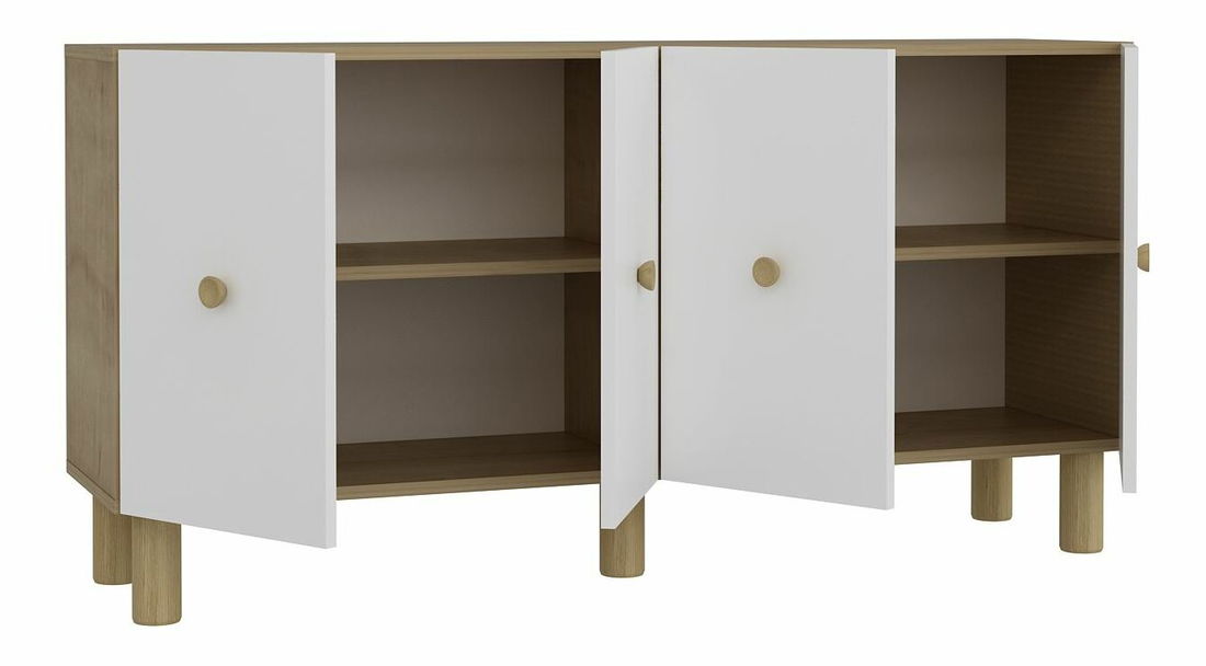 Komoda Moncici K (safirni hrast + bijela)