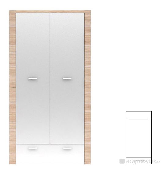 Šatníková skriňa BRW Raflo SZF2D1S/19/10