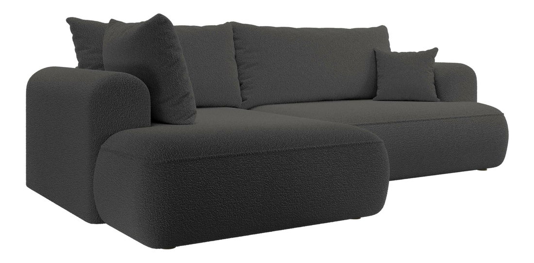 Kutna garnitura Olivo II (L) (tamnosiva + crna)