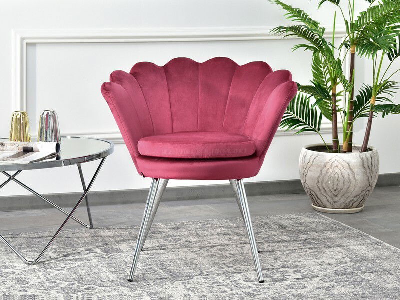 Fotelja Lasair (ružičasta + zlatna)