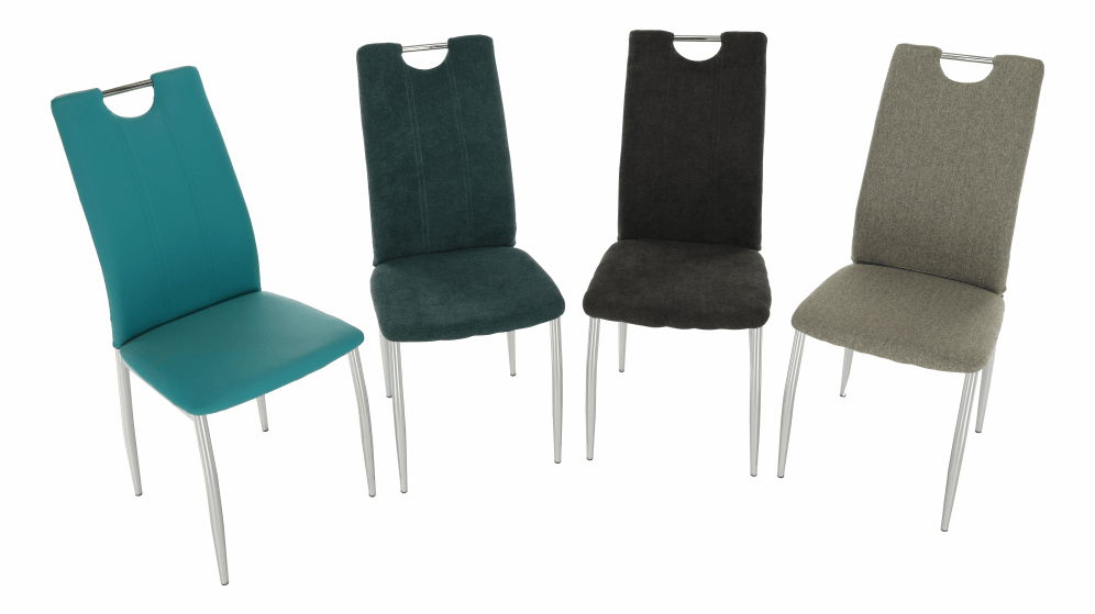 Scaun de sufragerie Odile new (gri maro + Crom)