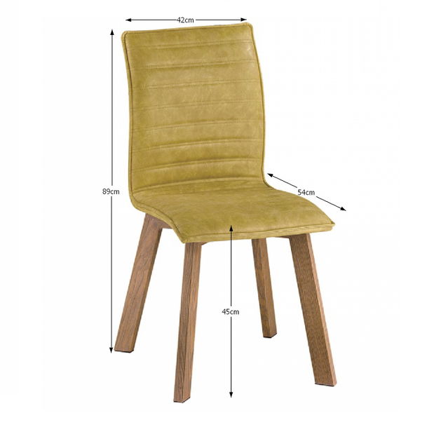 Scaun de sufragerie Nakisha (Piele ecologică Verde)