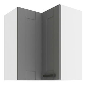 Felső sarok konyhaszekrény Lucid 60x60 GN-72 2F (90°) (korpus: fehér + front: mdf porszürke)