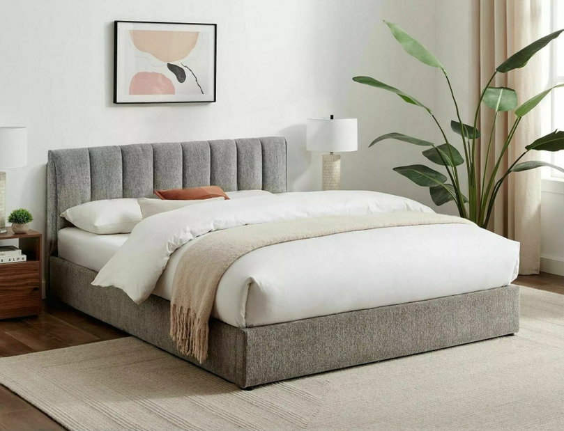 Manželská posteľ 140 cm Monotera (sivá)