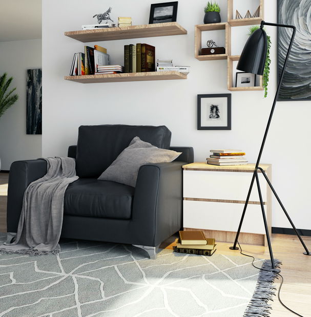 Nočný stolík Kalista (dub sonoma + biela)