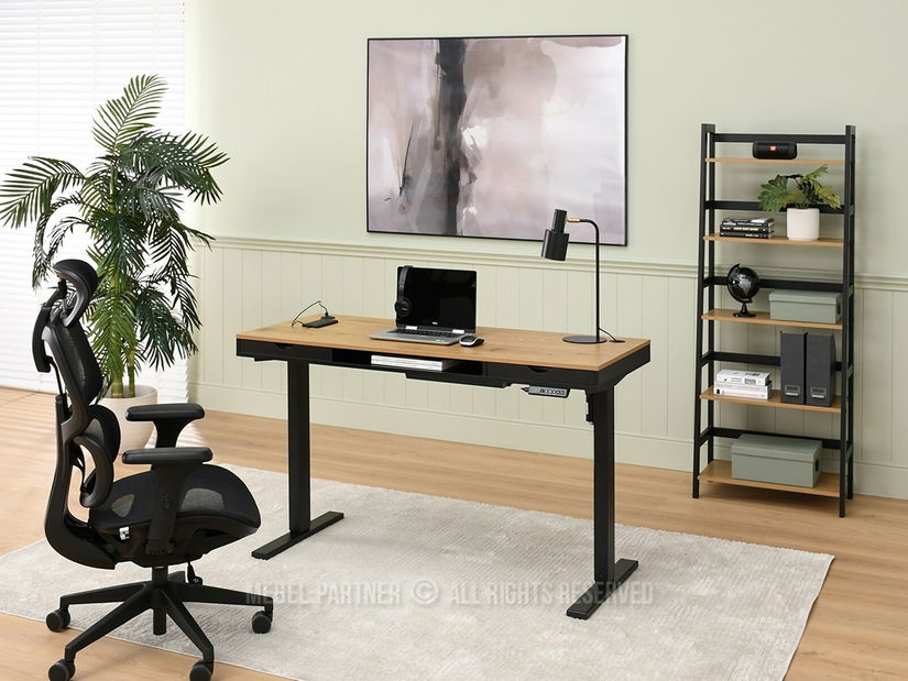 Masă PC Osto 140 (stejar negru + negru)