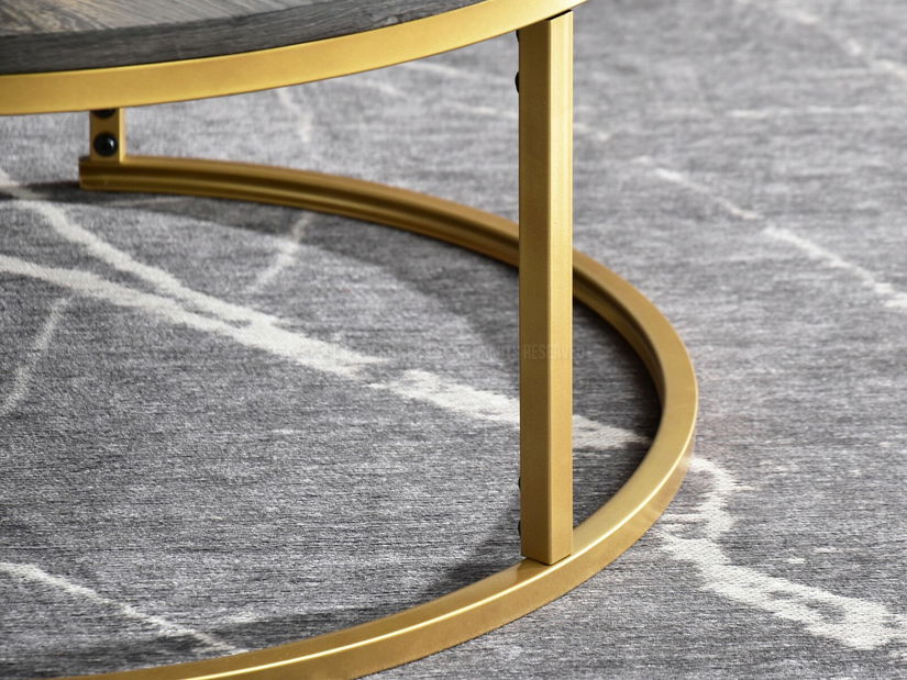 Konferenčný stolík Kolja Stolik Xl (dub sivý + zlatá)