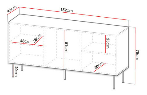 Dulap Lomaller 152 (Negru + auriu) 