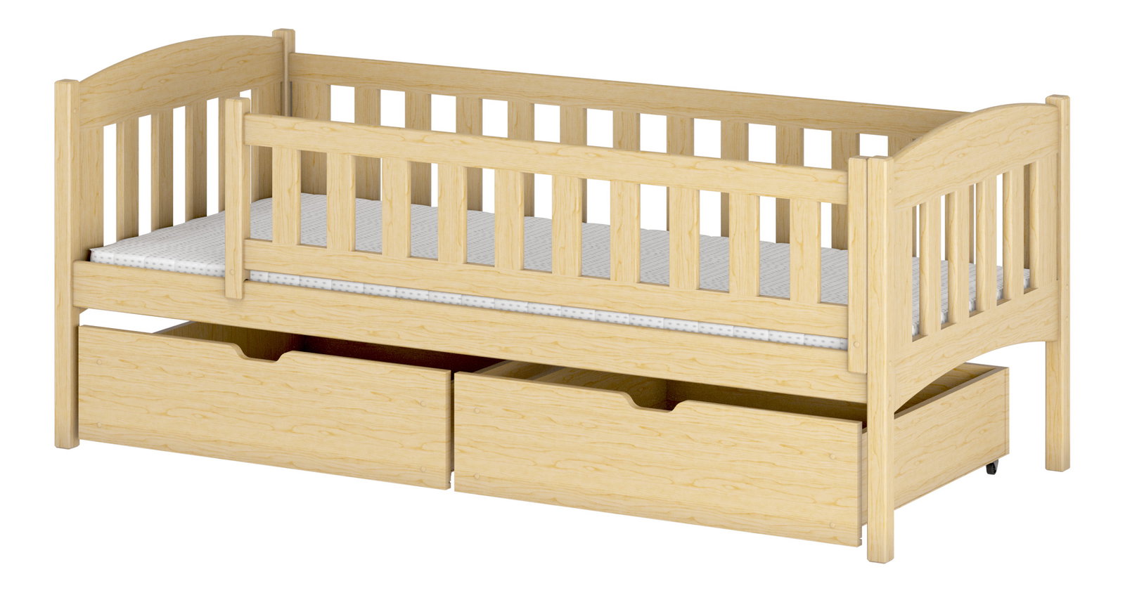Detská posteľ 80 x 180 cm Gussie (s roštom a úl. priestorom) (borovica)