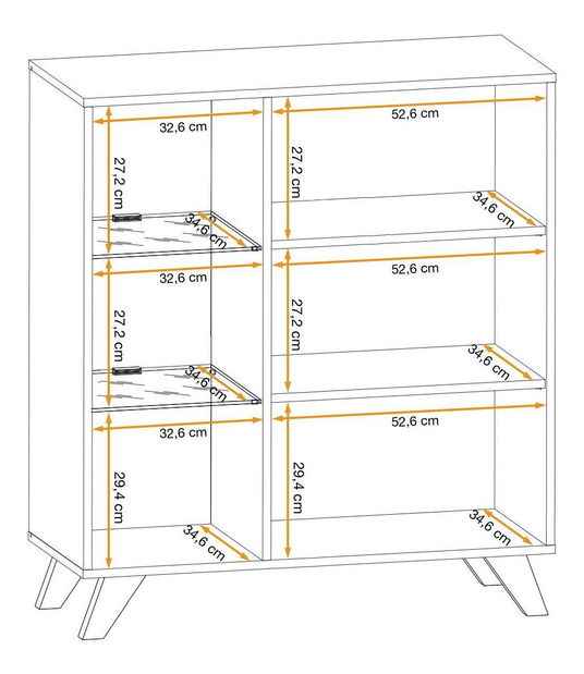 Set za dnevni boravak Lyran (hikora jackson + crna) (s LED rasvjetom) (s bio kaminom)