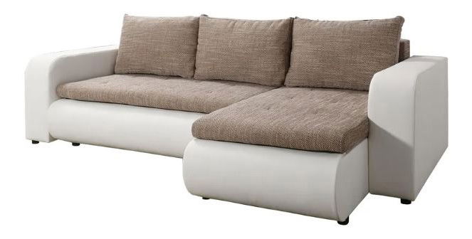 Kutna garnitura na razvlačenje Bistran (bijela + smeđa) (D) 