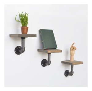 Set polica (3 kom.) Nenanu 21 (orah + crna)