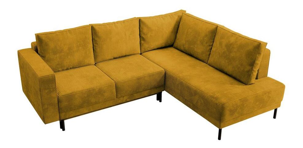 Rohová sedacia súprava Rodriguez (P) (horčicová + čierna)